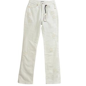 Juicy Couture Venice Stars Straight Leg Jeans White NWT